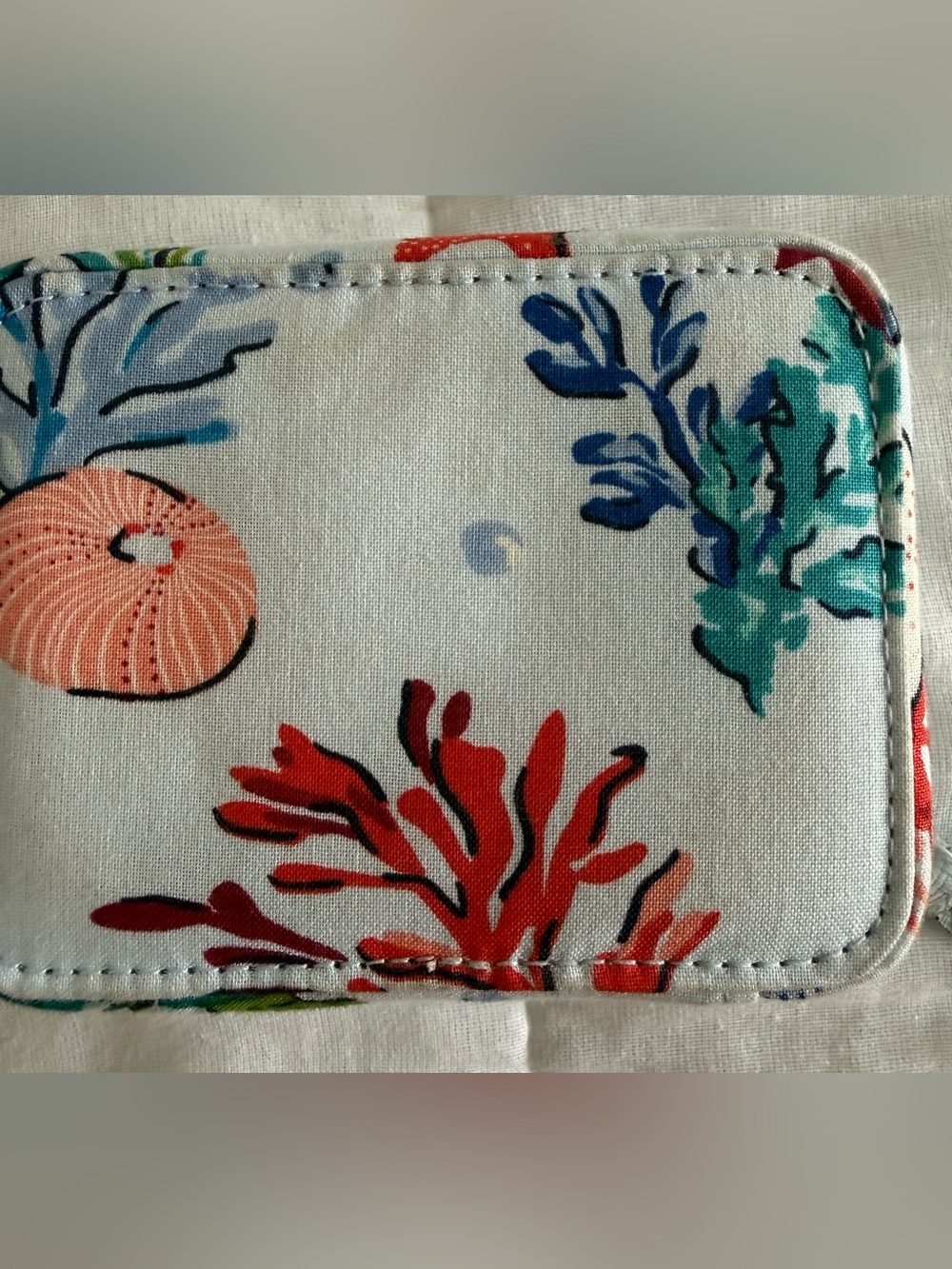 Vera Bradley pill box. Pale Blue Fabric Label with logo. - Picture 3 of 4